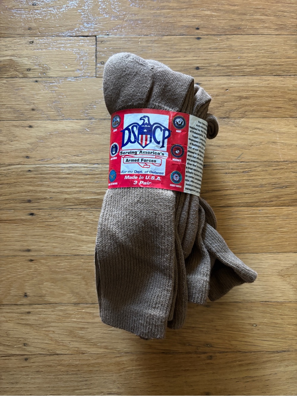 DSCP Military Brown Boot Socks 3-Pair Medium